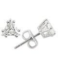 Rhodium Plated 925 Sterling Silver AAA CZ Stud Earrings – 6mm Clear Stone
