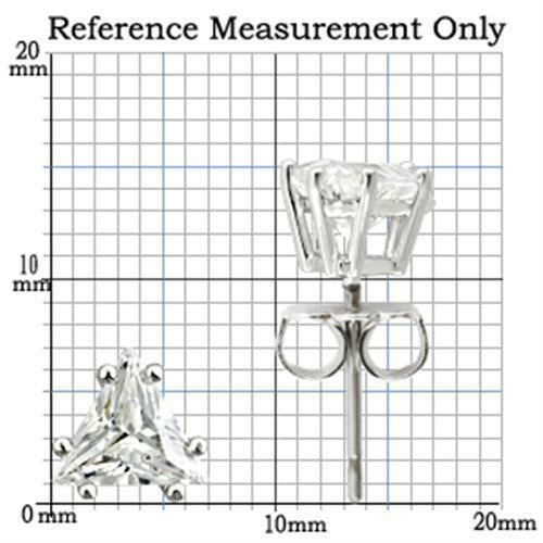 Rhodium Plated 925 Sterling Silver AAA CZ Stud Earrings – 6mm Clear Stone