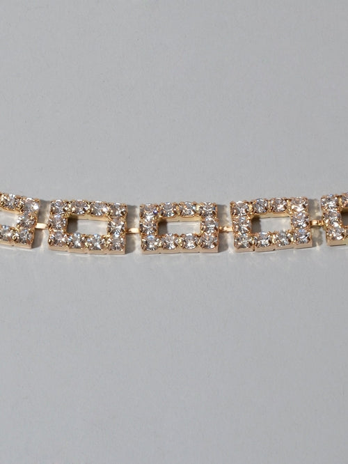 Simulated Cubic Zirconia Tennis Bracelet – Silver & Gold, 18–21cm Adjustable
